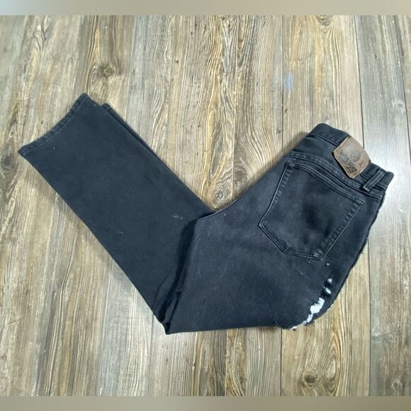 Men’s Wrangler Jeans Straight Leg Size 30 X 29 Black 85900BK Distressed - Picture 1 of 11
